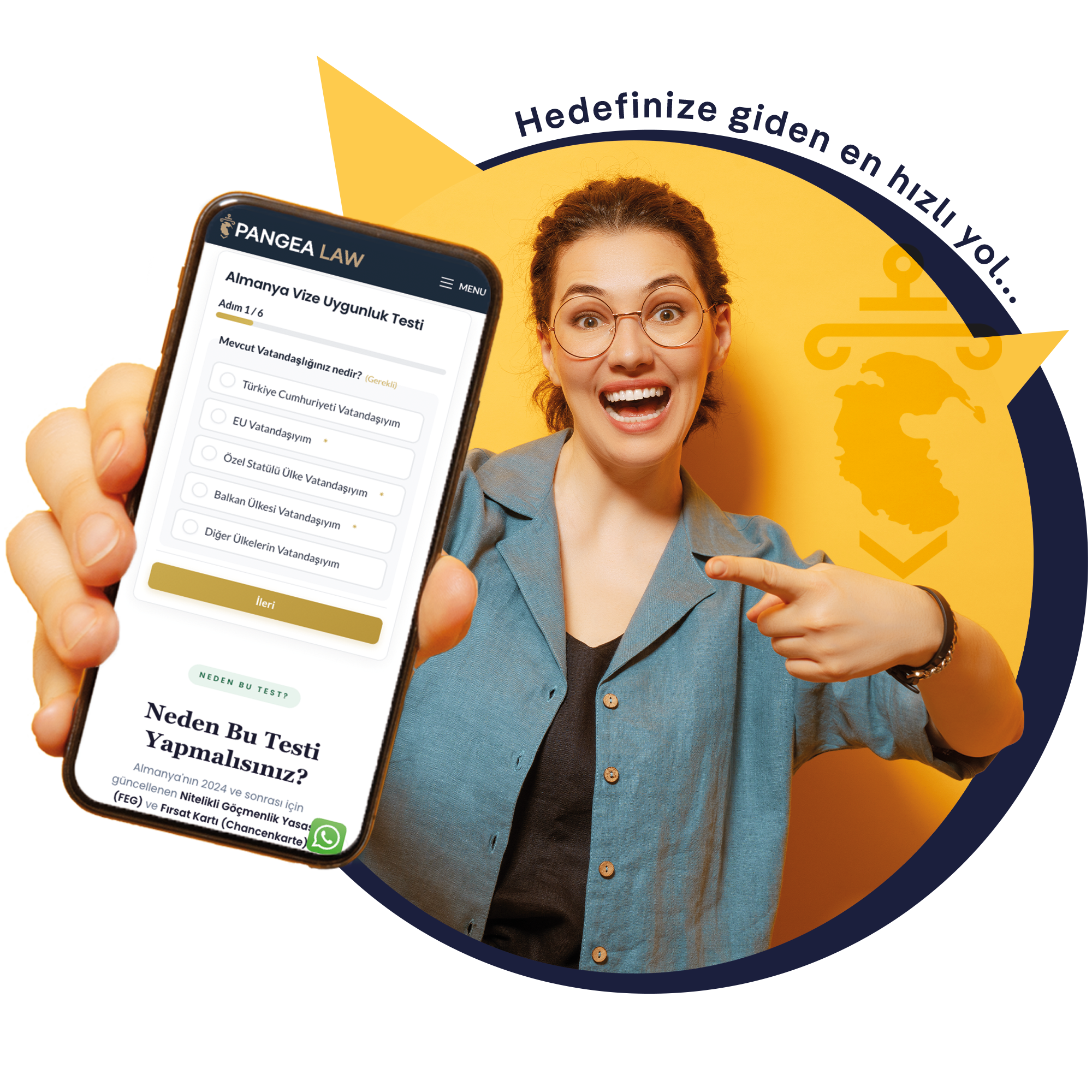 Pangea Law - Ücretsiz göç uygunluk testi